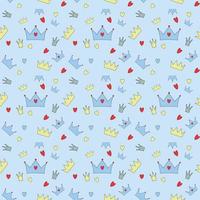 Prince Seamless Pattern Background Vector Illustration.