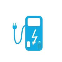 Concept Fuel Station for Electric cars on batteries. Vector Illustration.