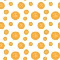 Seamless pattern of the coins. Vector Illustration.