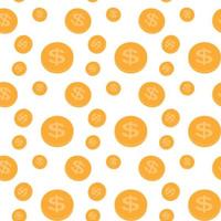 Seamless pattern of the coins. Vector Illustration.