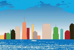 Colorful Silhouette City Background. Vector Illustration