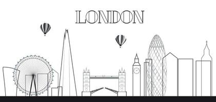 UK, Silhouette London city background. Vector Illustration.