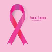 cinta rosa de concienciación. el símbolo internacional de la lucha contra el cáncer de mama. ilustración vectorial. vector