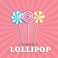 Realistic Sweet Lollipop Candy Background. Vector Illustration