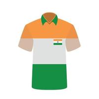 T-shirt with Indian Flag Background. Vector Illustration.