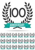 Big Collection Set of Template Logo Anniversary Vector Illustration