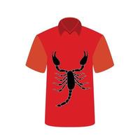 T-shirt with the image of Scorpio. Vector Illustration.