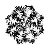 Black and White Abstract Psychedelic Art Background. Vector Illustration.