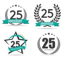 Template Logo 25 Years Anniversary Vector Illustration