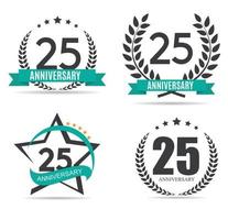 plantilla logo 25 años aniversario vector illustration