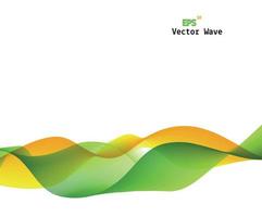 Abstract Green and Yellow Wave on Transparent  Background. Vector Illustration.