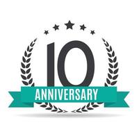 plantilla logo 10 años aniversario vector illustration