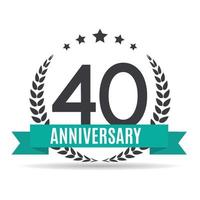 Template Logo 40 Years Anniversary Vector Illustration