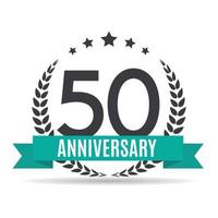 Template Logo 50 Years Anniversary Vector Illustration