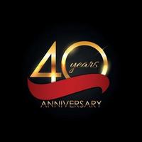 Template Logo 40 Years Anniversary Vector Illustration