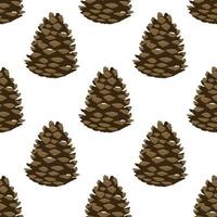 Cartoon beautiful pine cone. Seamless pattern. Vector Illustration