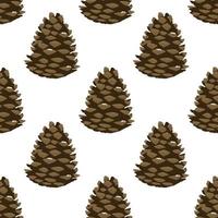 Cartoon beautiful pine cone. Seamless pattern. Vector Illustration