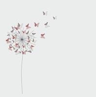 Abstract Paper Cut Out Butterfly Flower Background. Vector Illustration