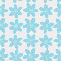 Abstract Natural Seamless Pattern Background with Blue Flowers. Vector Illustration