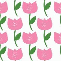 Simple Flower Seamless Pattern Background Vector Illustration