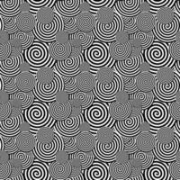 Black and White Seamless Pattern. Abstract Psychedelic Art Background. Vector Illustration