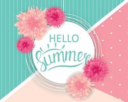 Hello Summer Natural Background Vector Illustration