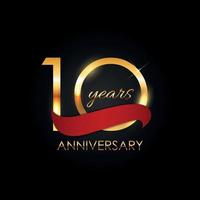 Template Logo 10 Years Anniversary Vector Illustration