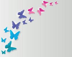 Abstract Paper Cut Out Butterfly Background. Vector Illustration