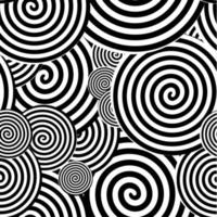 Black and White Seamless Pattern. Abstract Psychedelic Art Background. Vector Illustration