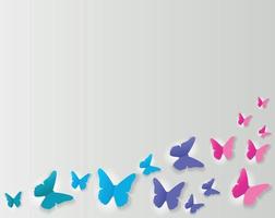 Abstract Paper Cut Out Butterfly Background. Vector Illustration