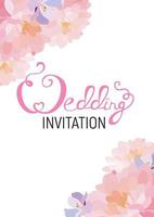 Wedding Invitation Floral Background Vector Illustration