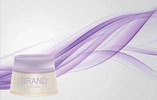 Face Cream Bottle Tube Template for Ads or Magazine Background. 3D Realistic Vector Iillustration