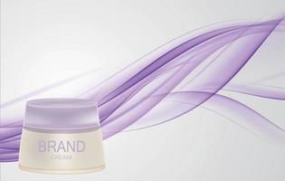 Face Cream Bottle Tube Template for Ads or Magazine Background. 3D Realistic Vector Iillustration