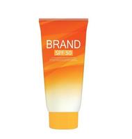 Sun Care Cream Bottle, Tube Template for Ads or Magazine Background. 3D Realistic Vector Iillustration