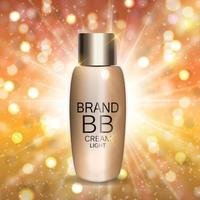 BB Cream Bottle Template for Ads or Magazine Background. 3D Realistic Vector Iillustration