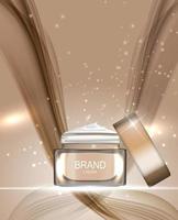 Face Cream Bottle Tube Template for Ads or Magazine Background. 3D Realistic Vector Iillustration