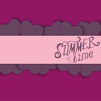 Colored Summer Time Vector Background Illustration.