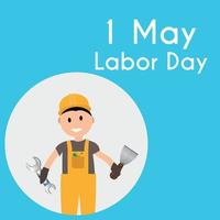 Labor Day 1 May Poster. Vector Illustration