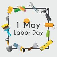 Labor Day 1 May Poster. Vector Illustration