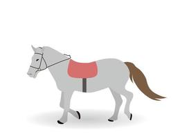 Gray horse on White Background. Vector Illustration.