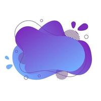 Abstract fluid design element. Minimalistic background for text. Wavy bubble banner, poster clipart with lines, dots. Gradient liquid purple flat shape. Geometric color illustration. Isolated vector