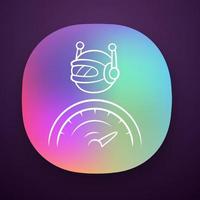 Optimizer bot app icon. Search engine optimization. Software program. Artificial intelligence. Virtual assistance. UI UX user interface. Web or mobile application. Vector isolated illustration