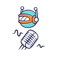 Voice bot color icon. Voice recognition, search technology. Voicebot. Verbal computing service. Software program. Artificial intelligence. Virtual assistant. Isolated vector illustration