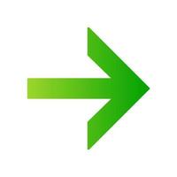 Forward green arrow flat design long shadow color icon. Next. Right arrow. Navigation pointer sign. Direction move. Computer keyboard button. Motion indexer, indicator. Vector silhouette illustration