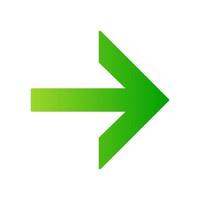 Forward green arrow flat design long shadow color icon. Next. Right arrow. Navigation pointer sign. Direction move. Computer keyboard button. Motion indexer, indicator. Vector silhouette illustration