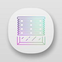 Venetian blinds app icon. House and office window jalousie. Home interior design. Darkening window treatments. UI UX user interface. Web or mobile applications. Vector isolated illustrations