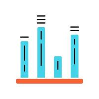 icono de color del gráfico de barras. diagrama. gráfico de líneas. visualización de datos estadísticos. representación simbólica de la información. comparaciones entre categorías discretas. ilustración vectorial aislada vector