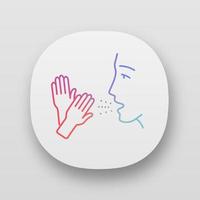 Latex allergy app icon. Allergic disease. Asthma caused by rubber gloves. latex allergens in air. Contact dermatitis. UI UX user interface. Web or mobile applications. Vector isolated illustrations