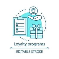 Loyalty programs blue concept icon. Rewards program idea thin line illustration. Decision making content. Marketing strategy. Customers attraction. Vector isolated outline drawing. Editable stroke