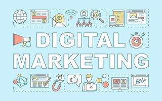 Digital marketing word concepts banner. Customer attraction, lead gneneration. Presentation, website. Isolated lettering typography idea with linear icons. Vector outline illustration
